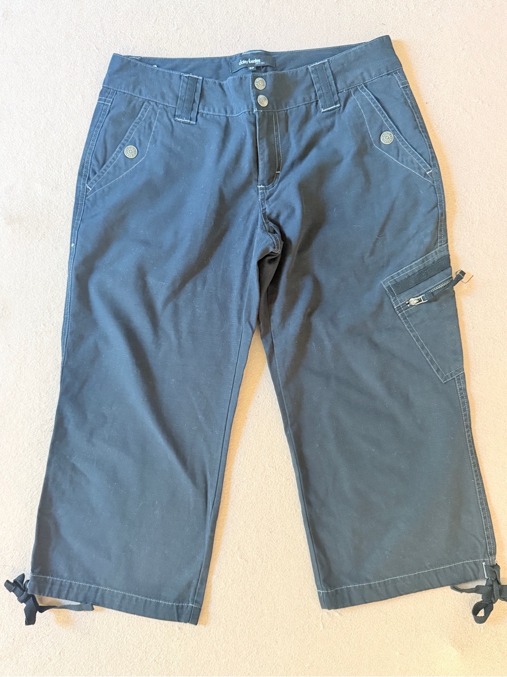 90s Wide Leg Crop Capri Cargo pants Daisy Fuentes utility wide leg 6P cotton